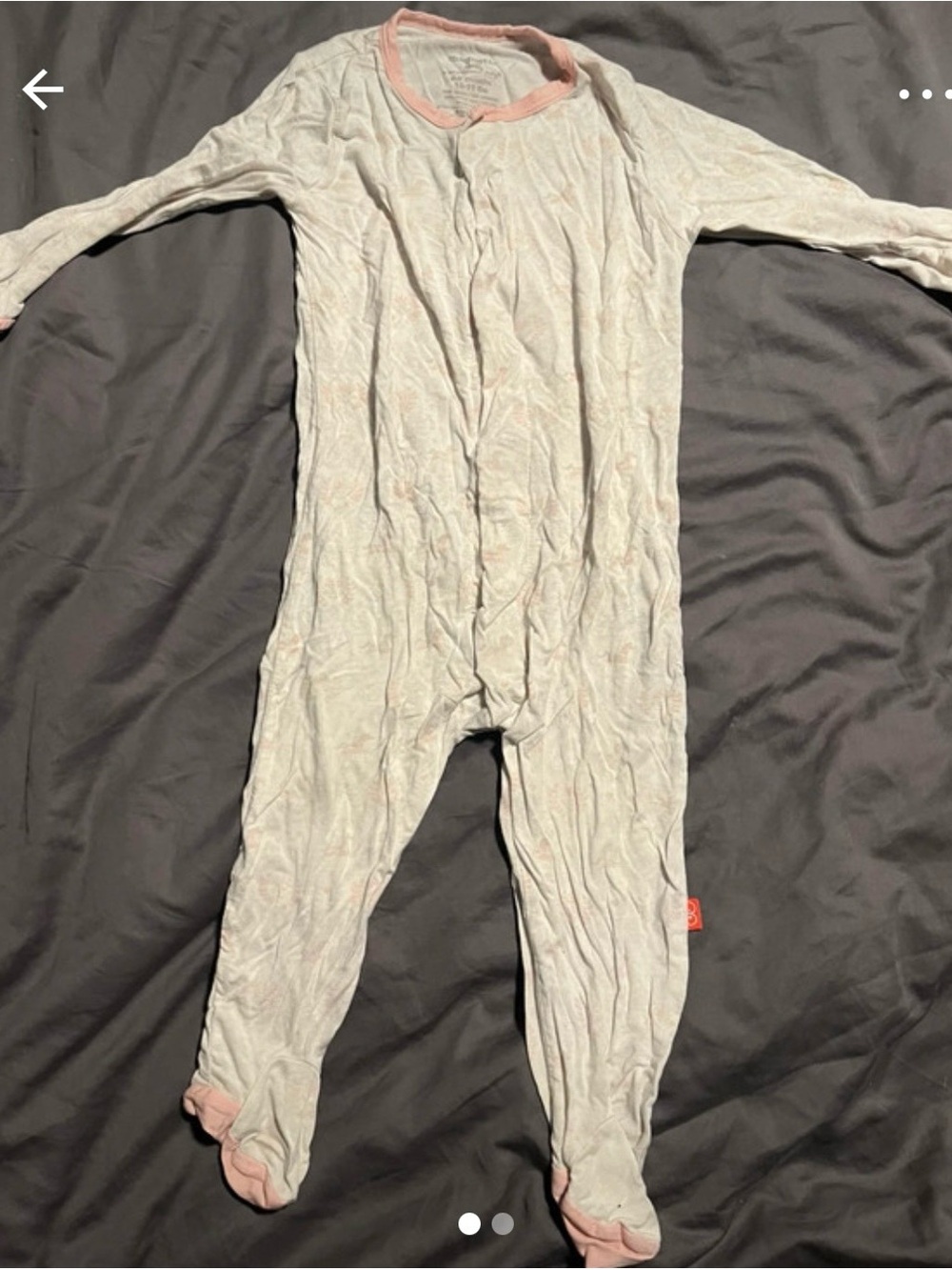 Magnetic Me Soft Pink-Trimmed Infant One-Piece Footed Pajamas